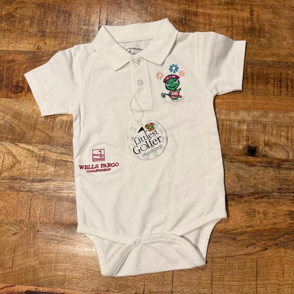 The Littlest Golfer Wells Fargo Championship Golf Onesie Size 24 Months NWT